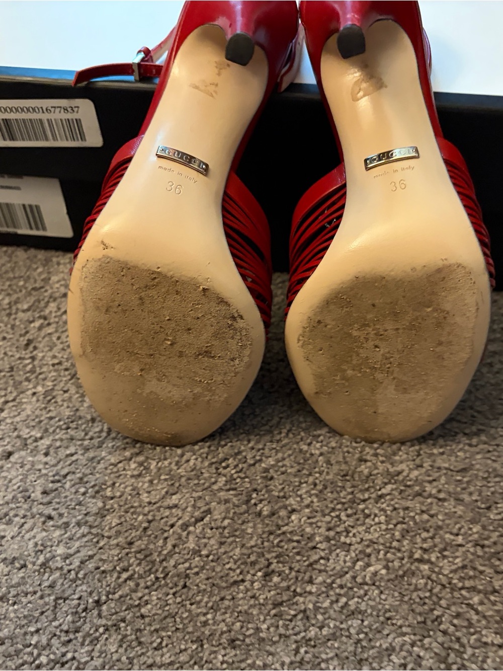 Gucci Red Leather Knot Slingback Heels - Picture 9 of 16